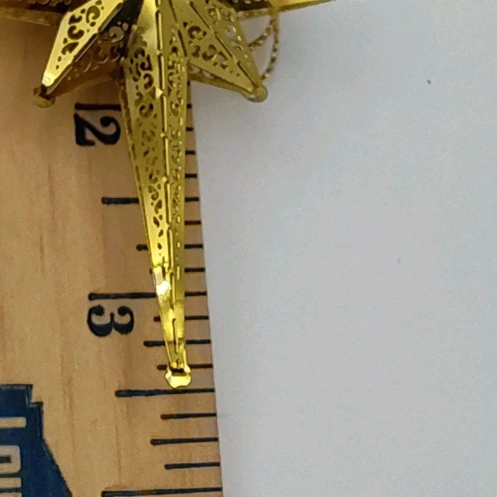 1980's VTG Bright Golden Tone Hanging Star Ornament Very rare‎ unique SEE📏📸